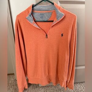 Ralph Lauren Quarter-Zip Pullover. Size Large. Color: Spring Melon (Orange)